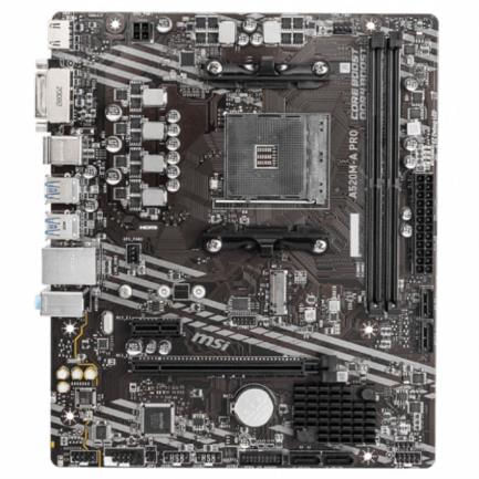 47108 - Tarjeta Madre MSI A520M-A Pro AMD S-AM4 Ryzen 5ta Generación 2xDDR4 4600 64GB M 2 SATA-PCIe HDMI/DVI/USB/Audio mATX