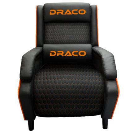 47201 - Sofá Gamer Reclinable Dragon XT Modelo Draco Color Negro-Naranja