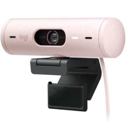 47683 - Cámara Web Logitech Brio 500 FHD Resolución 1080p Corrección Iluminación Encuadre Automático Color Rosa