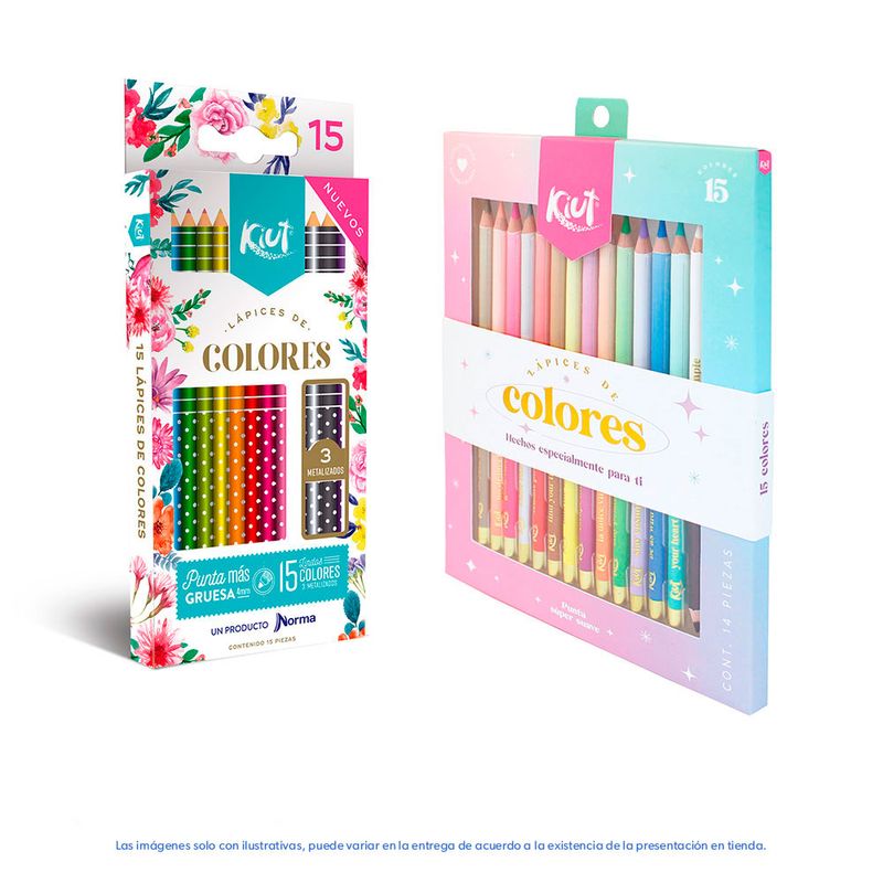 9737 - LAPICES DE COLOR 15-L RED KIUT