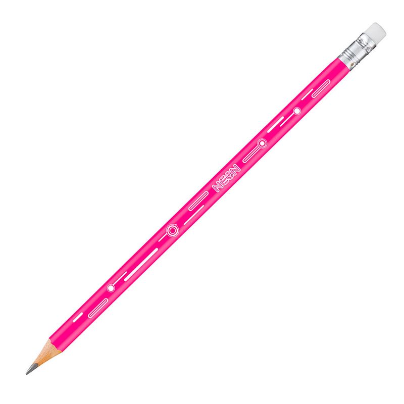 56101 - LAPIZ GRAFITO CON GOMA #2 TRIANGULAR NEON BLT C/3