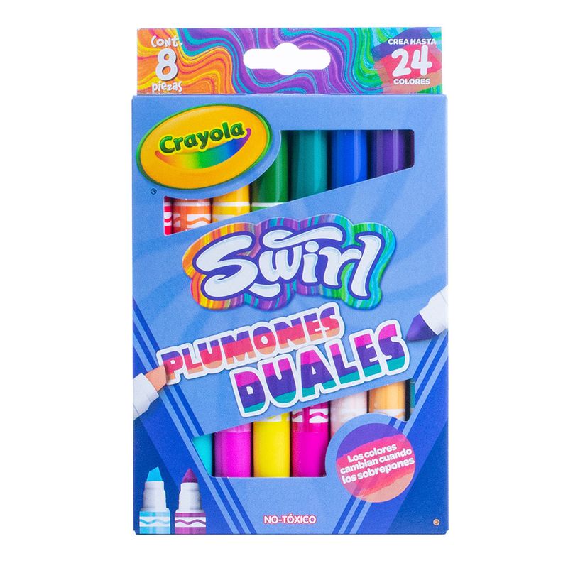 55894 - MARCADOR GRUESO BASE AGUA DUAL SWIRL 8 PZAS CRAYOLA