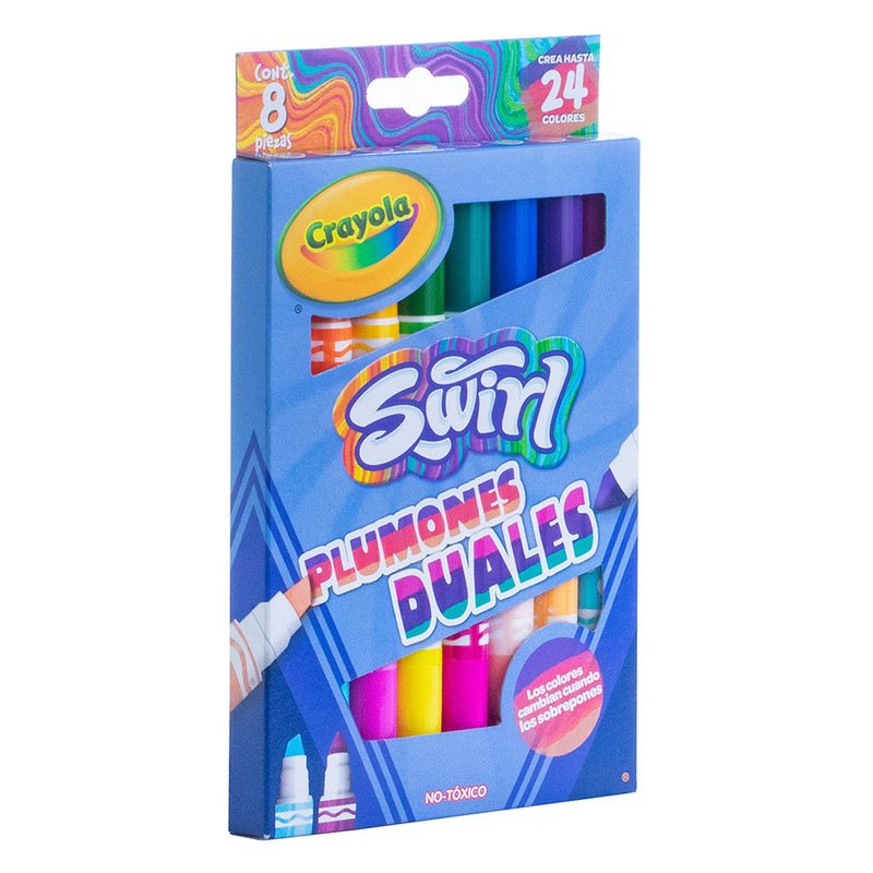 56109 - MARCADOR GRUESO BASE AGUA DUAL SWIRL 8 PZAS CRAYOLA