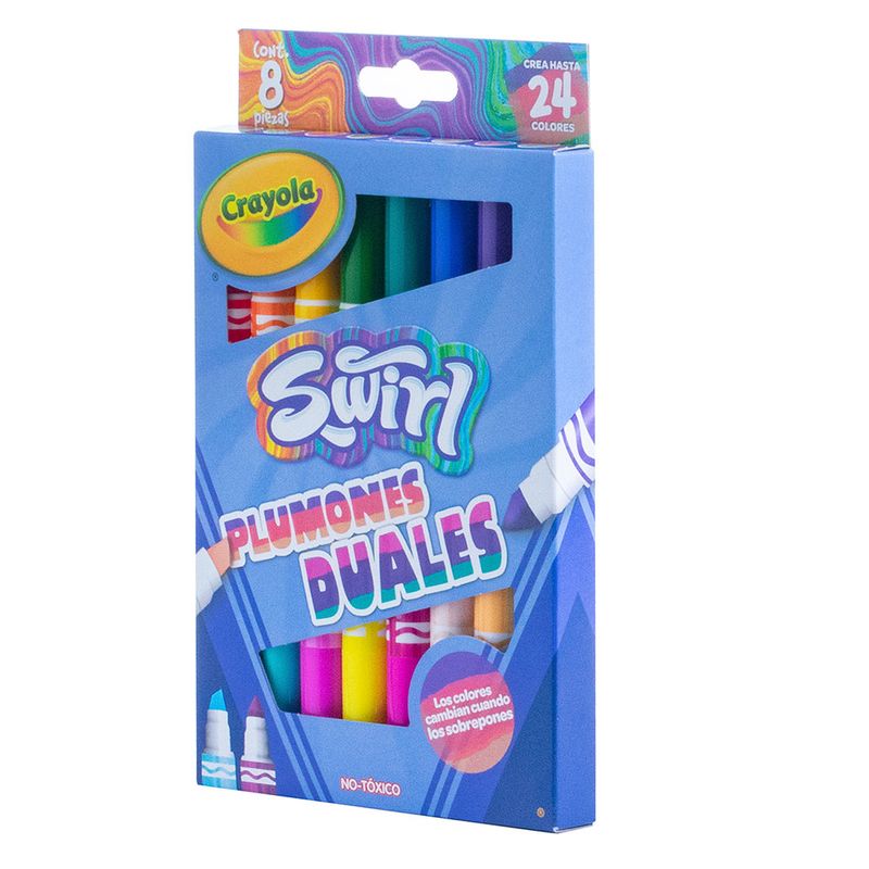 56110 - MARCADOR GRUESO BASE AGUA DUAL SWIRL 8 PZAS CRAYOLA