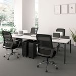 56099 - SILLA SECRETARIAL CON BRAZOS MALLA BARI NEGRO