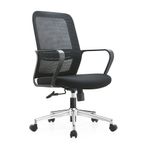 56096 - SILLA SECRETARIAL CON BRAZOS MALLA BARI NEGRO