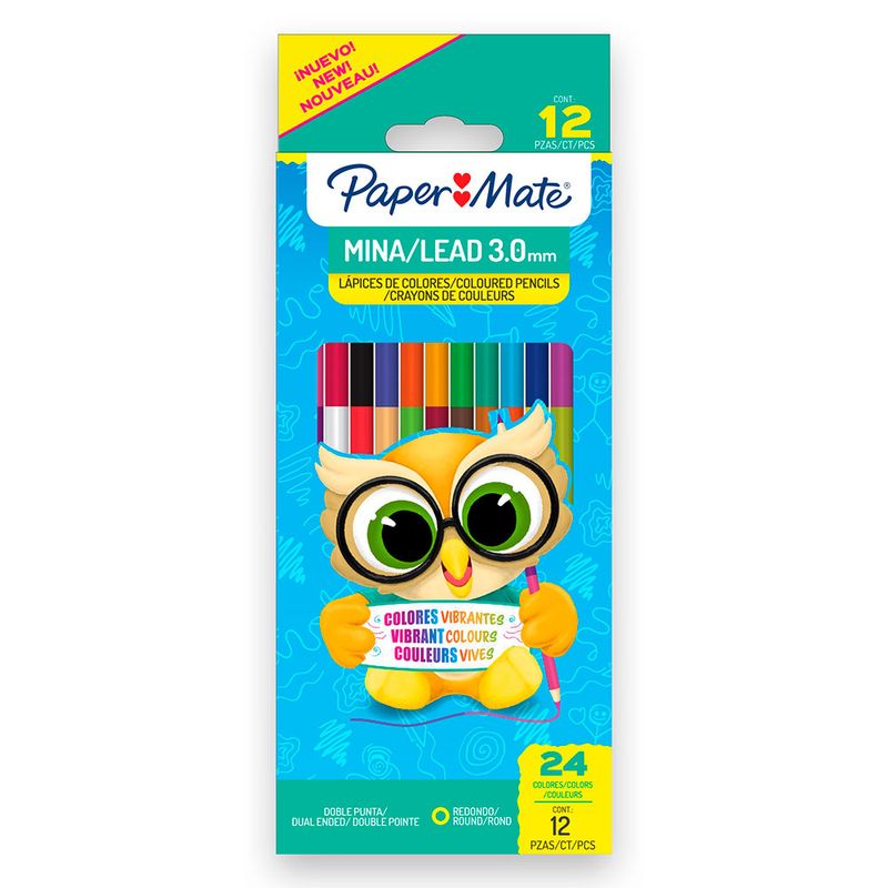 55882 - LAPICES DE COLOR 12 DOBLE PUNTA PAPER MATE 3MM