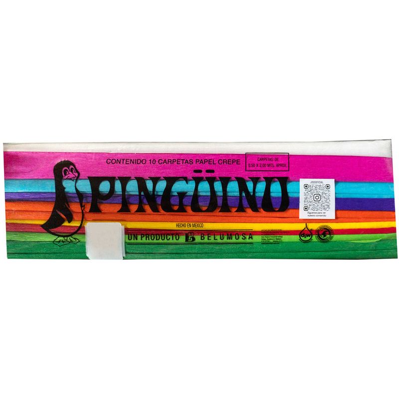 55938 - PAPEL CREPE CON 10 COLORES BASICOS BOLSA C/10 HOJAS BELUMOSA