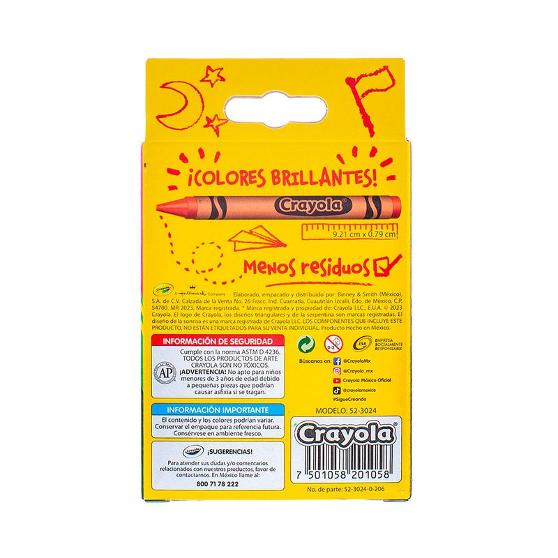 CRAYON REDONDO ESTANDAR C/24 CRAYOLA