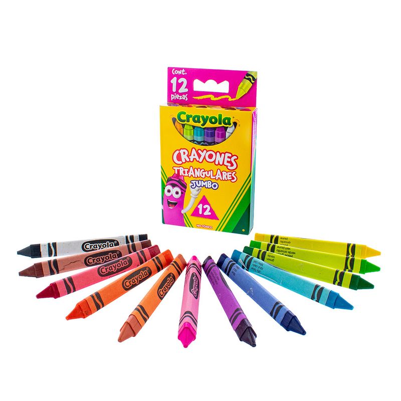 56135 - CRAYON TRIANGULAR JUMBO CON 12 CRAYOLA