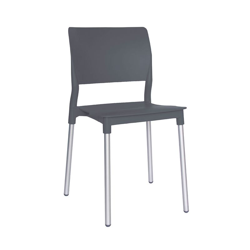 55967 - SILLA VISITA SIN BRAZOS REEF POLIPROPILENO GRIS