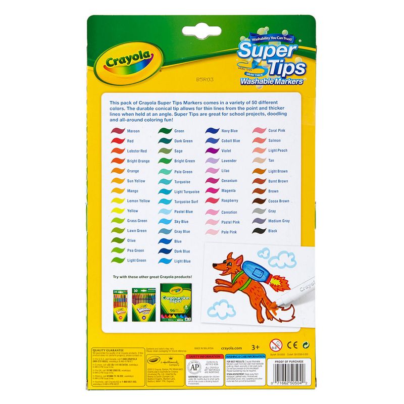 56186 - PLUMONES SUPER TIPS SURTIDOS CON 50 CRAYOLA