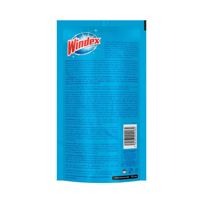 57505 - LIMPIADOR LIQUIDO WINDEX DOY PACK 500ML