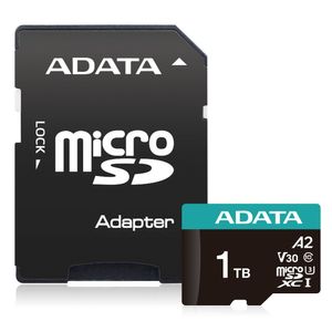 Micro Secure Digital Adata Microsdxc/Sdhc Uhs-I U3 V30 1Tb Clase 10 (A2), Velocidad De Lectura / Escritura Hasta 10 Ausdx1Tui3V30Sa2-Ra1