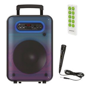 Bafle Karaoke Necnon Bluetooth 12 Pulgadas Nb-12F Tws Incluye Microfono Alambrico Control Remoro  Ncbb1201Fl