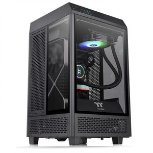 Gabinete Thermaltake The Tower 100 Black (Ca-1R3-00S1Wn-00), Color Negro, Mini Torre, 3 Paneles De 4Mm De Cristal T Ca-1R3-00S1Wn-00