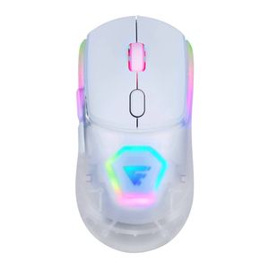 Mouse Game Factor Mow700-Wh, Carcasas Intercambiables, 2.4G+Bt, Pixart 3395, 26,000 Dpi, Rgb, Blanco Mow700-Wh