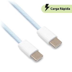 Cable Carga Rápida, Usb Tipo "C" A Tipo "C", Tejido, 1.0 M, Azul (6001554), Brobotix 6001554