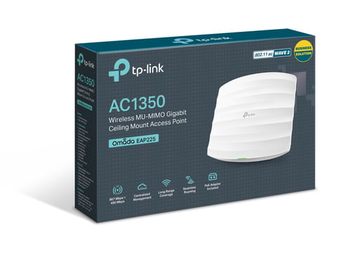 59439 - TP-LINK EAP225 router inalámbrico Gigabit Ethernet Doble banda (2,4 GHz / 5 GHz) Blanco