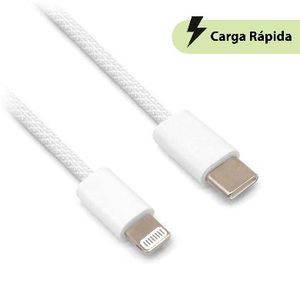 Cable Carga Rápida, Usb Tipo C A Lightning, Tejido, 1.0 M, Gris (6001530), Brobotix  6001530