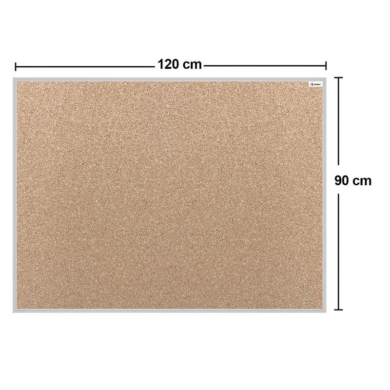 60098 - TABLERO CORCHO WHITE STAR 90X120 MARCO ALUMINIO