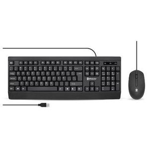 Kit Teclado Y Mouse, Alámbrico Usb, 1200 Dpi, Antiderrames, Ultra Silencioso, En Español, Negro, Brobotix 6007198 6007198
