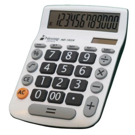 60635 - Calculadora Nextep 12 Dígitos Escritorio Teclas Grandes Solar/Batería