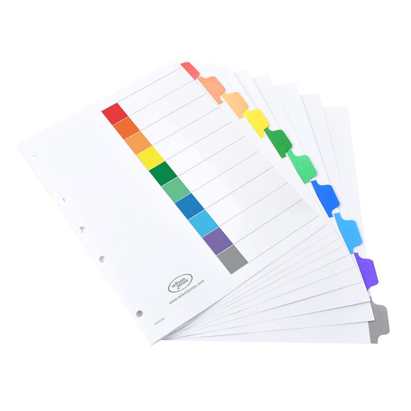 60704 - SEPARADOR 10DIV CARTA COLORES SURTIDOS WJ