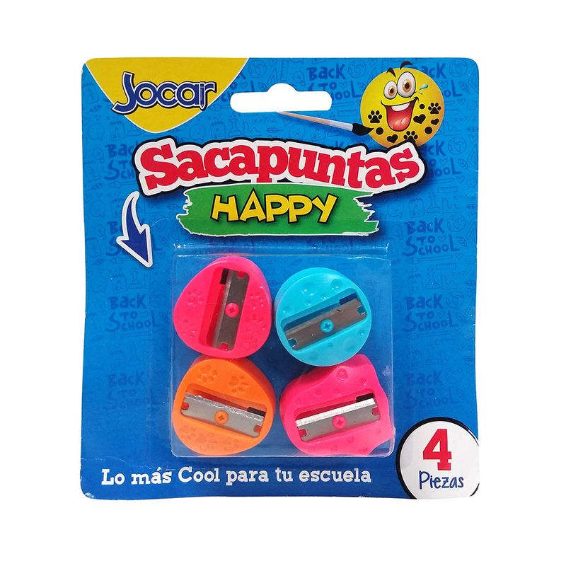 48942 - SACAPUNTAS PLASTICO HAPPY BLT C/4