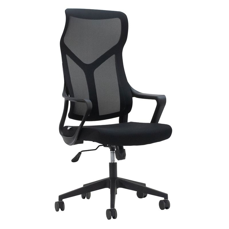 56203 - SILLON EJECUTIVO RESP ALTO EN MALLA Y ASIENTO TELA NEGRA