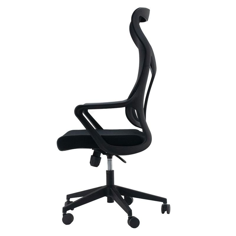 60711 - SILLON EJECUTIVO RESP ALTO EN MALLA Y ASIENTO TELA NEGRA
