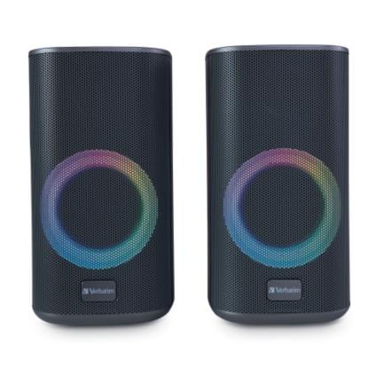 61350 - Bocinas VERBATIM RGB de Escritorio C/Bluetooth - Negro