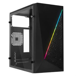 Gabinete Acteck Kioto Gc460 Mini Torre Con Fuente 500W Micro Atx/Mini Itx Acrílico Rgb Usb 3.0 Color Negro Akcgabab034