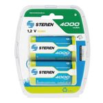 62124 - Pilas Recargables Steren "D" NiMH 4000 mAh Paquete C/2