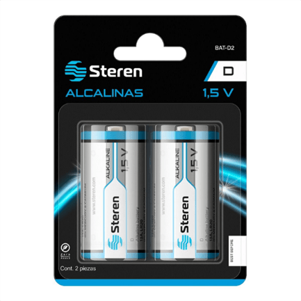 61349 - Pilas Steren Alcalinas Tipo D 1 5V C/2 Pzas