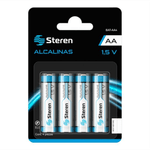 61550 - Pilas Steren Alcalinas Tipo AA 1 5V C/4 Pzas