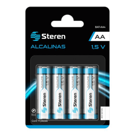 61550 - Pilas Steren Alcalinas Tipo AA 1 5V C/4 Pzas