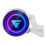 61372 - Enfriamiento Líquido Game Factor LQG600 240mm RGB TDP 250 2 Ventiladores 120mm 70 CFM Color Blanco