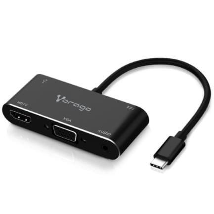 62125 - Adaptador Vorago ADP-350 5 en 1 USB Tipo C a HDMI/VGA/USB