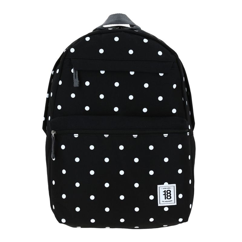 56242 - MOCHILA JUVENIL CHENSON COLORS NEGRA CON PUNTOS BLANCOS