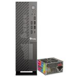 64190 - Gabinete Oficina Mince Slim ITX Stylos 4xUSB 2 0 2xUSB 3 0 1xTipo C Puerto 3 5mm con Fuente de Poder 550W