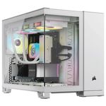 65676 - Gabinete Corsair iCUE Link 2500X Mid Tower mATX ITX Cristal Templado Pecera 2xFan RGB Blanco Sin Fuente