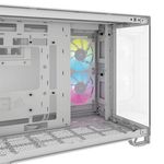 65677 - Gabinete Corsair iCUE Link 2500X Mid Tower mATX ITX Cristal Templado Pecera 2xFan RGB Blanco Sin Fuente