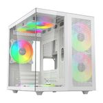 65955 - Gabinete Xzeal Cubo M-ATX/ITX Blanco 3 Ventiladores ARGB