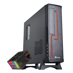 Gabinete Oficina Keelan Slim Itx Stylos 2Xusb 1.0 1Xusb 3.0 Puerto 3.5Mm Línea Roja Con Fuente De Poder 550W Xzcgabab021