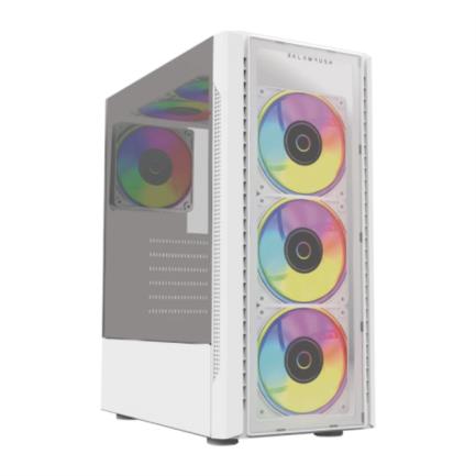 63937 - Gabinete Gamer Balam Rush Media Torre Dragonfly II Crystal GM745 ATX Panel Izq /Frente Cristal USB 3 0/4xFan RGB Blanco