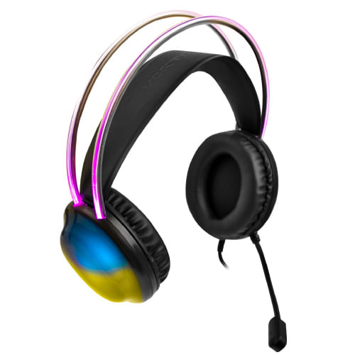 64228 - Diadema Gamer Perfect Choice Transparente RGB Helumo ANC 1 8m Alámbrico 3 5mm PVC