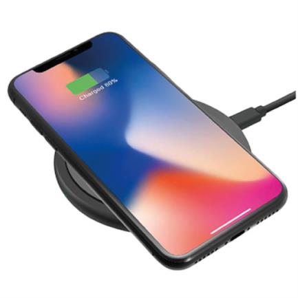 65551 - Cargador Inalámbrico Argomtech 10W Carga Rápida 90x90x10mm Micro USB Cable 1 2m Color Negro