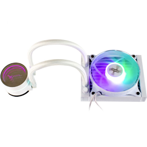 68023 - Enfriamiento Liquido Xzeal 120mm Redondo XZ-409 CPU 1Fanx120mm ARGB 3 pines+PWM 4 pines+Seguro INTEL/AMD Blanco