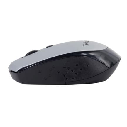 64988 - Mouse Óptico TechZone Inalámbrico 800 a 1600 DPI Ajustable 4 Botones Ambidiestro Win/MAC Color Plata